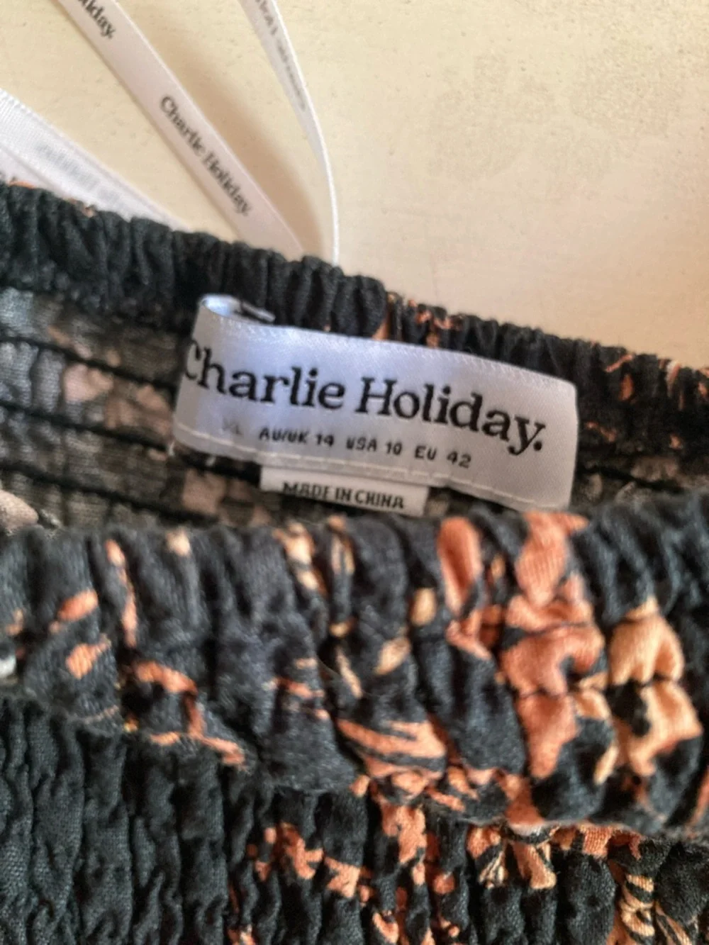 New: Charlie Holiday. Pamela Smocked One Shoulder Maxi Dress. Size 10